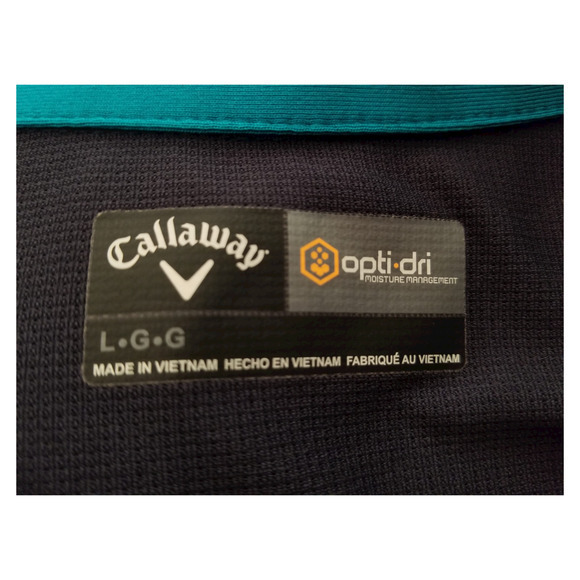 Callaway Men's Golf Polo Blue Shirt Size L, Length 30 in, Armpit to Armpit 24 in - Picture 4 of 6